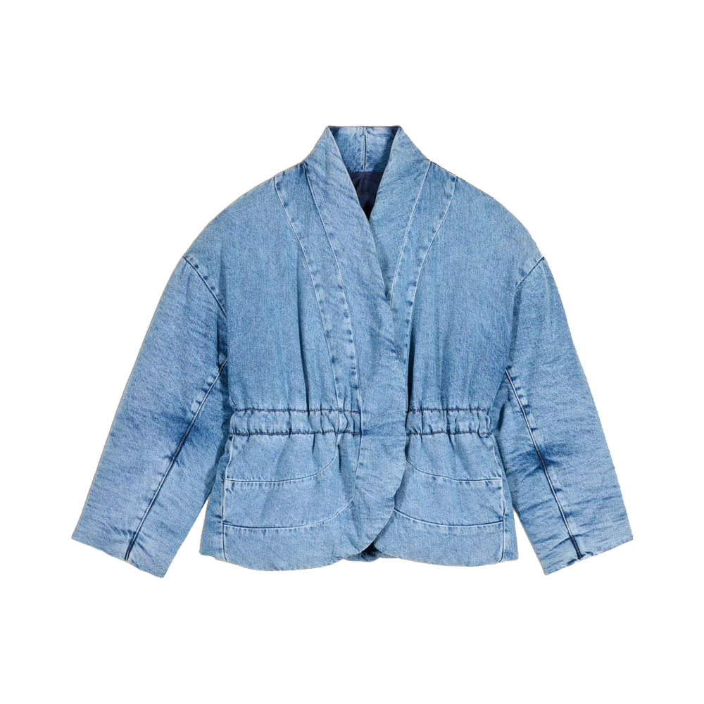 Shawl Collar Padded Denim Jacket