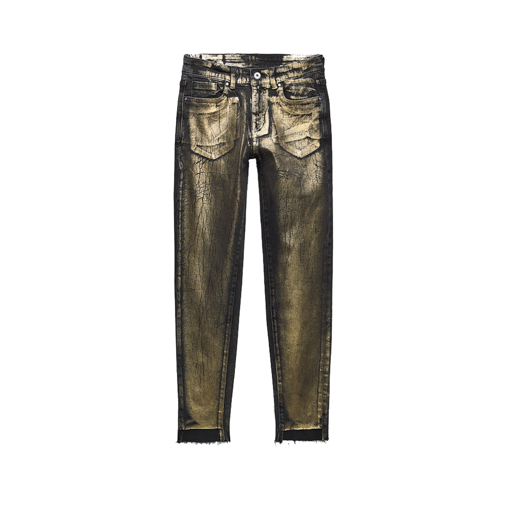 Gold Paint Coating Jeans