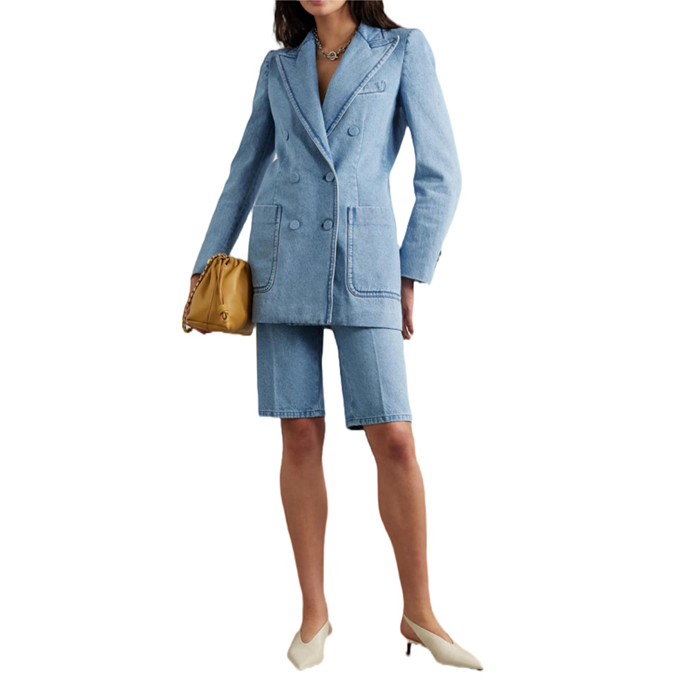Light Blue Denim Suit Jacket
