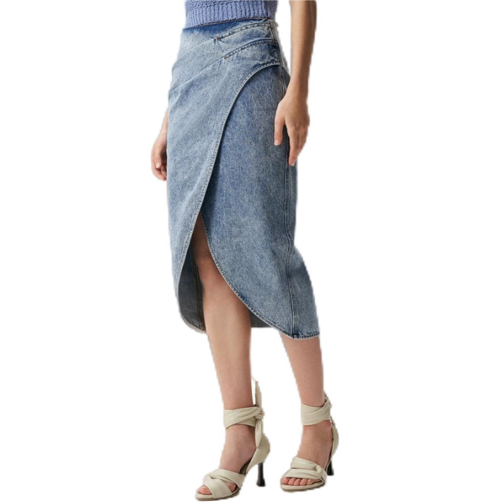 cutting denim skirts