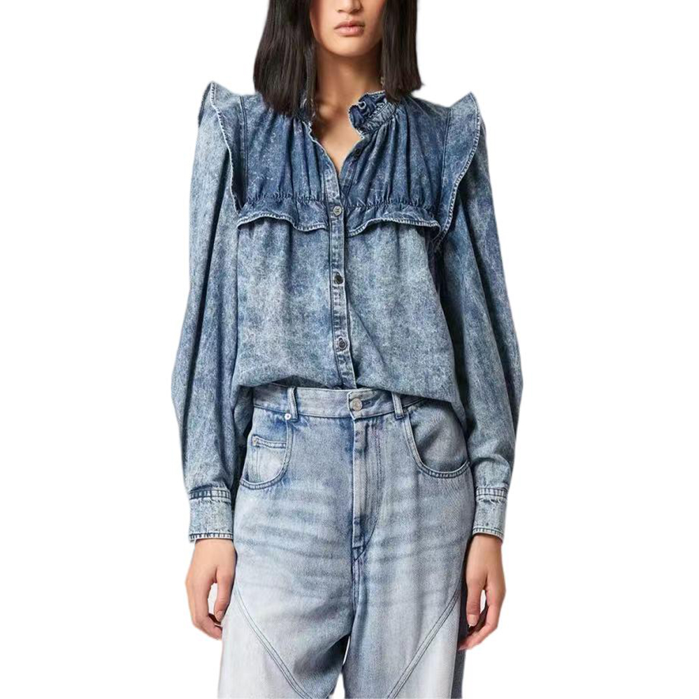 Snow wash denim Shirts