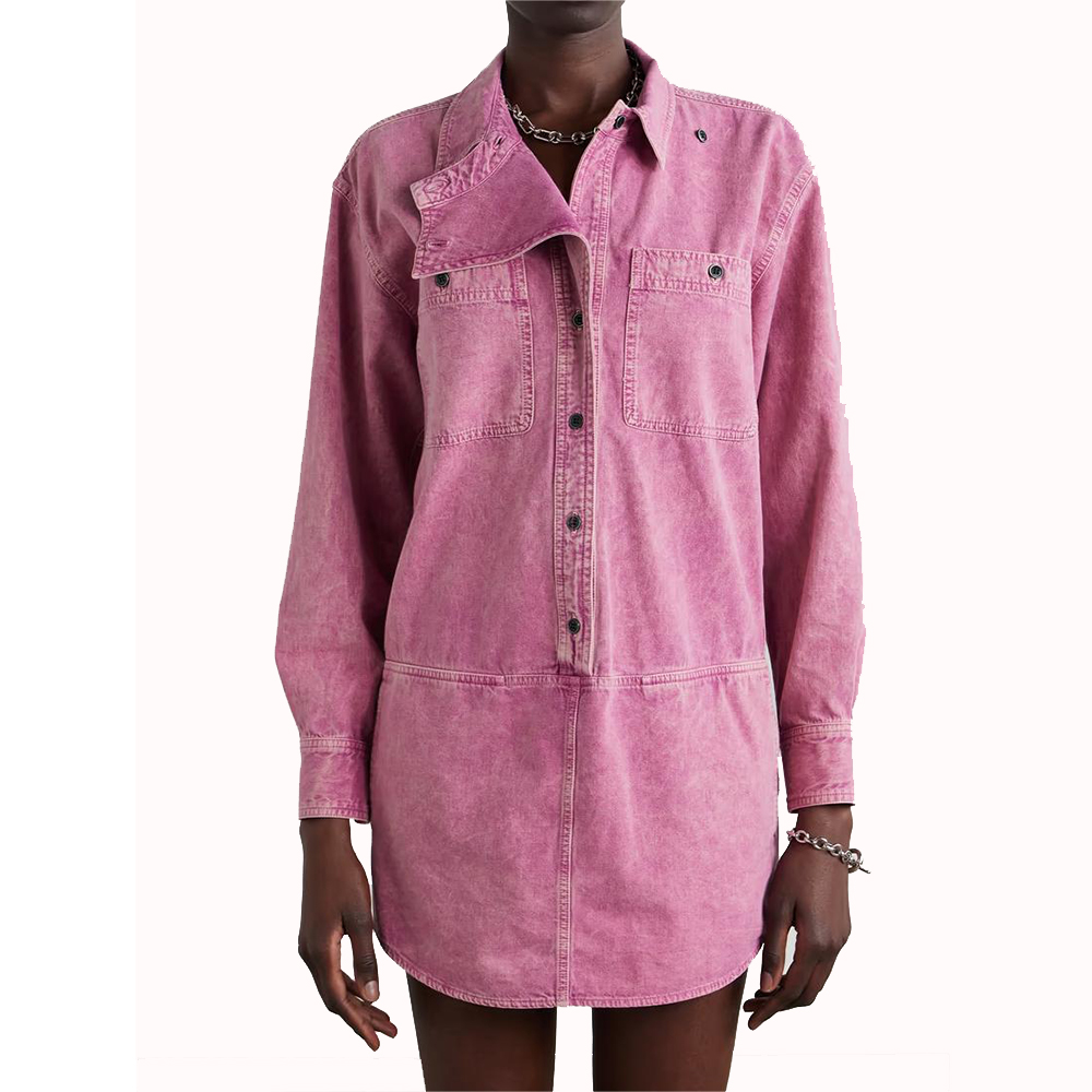 Pink Long denim Shirts