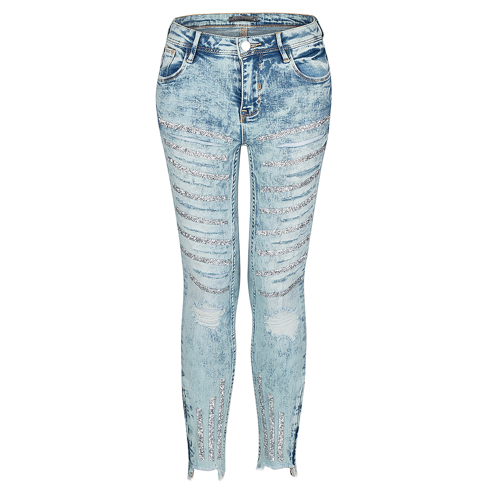 Light Blue cosmic Rhinestone Jeans
