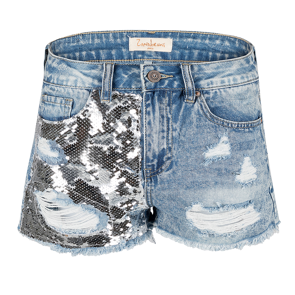 Sequin Embroidery Shorts