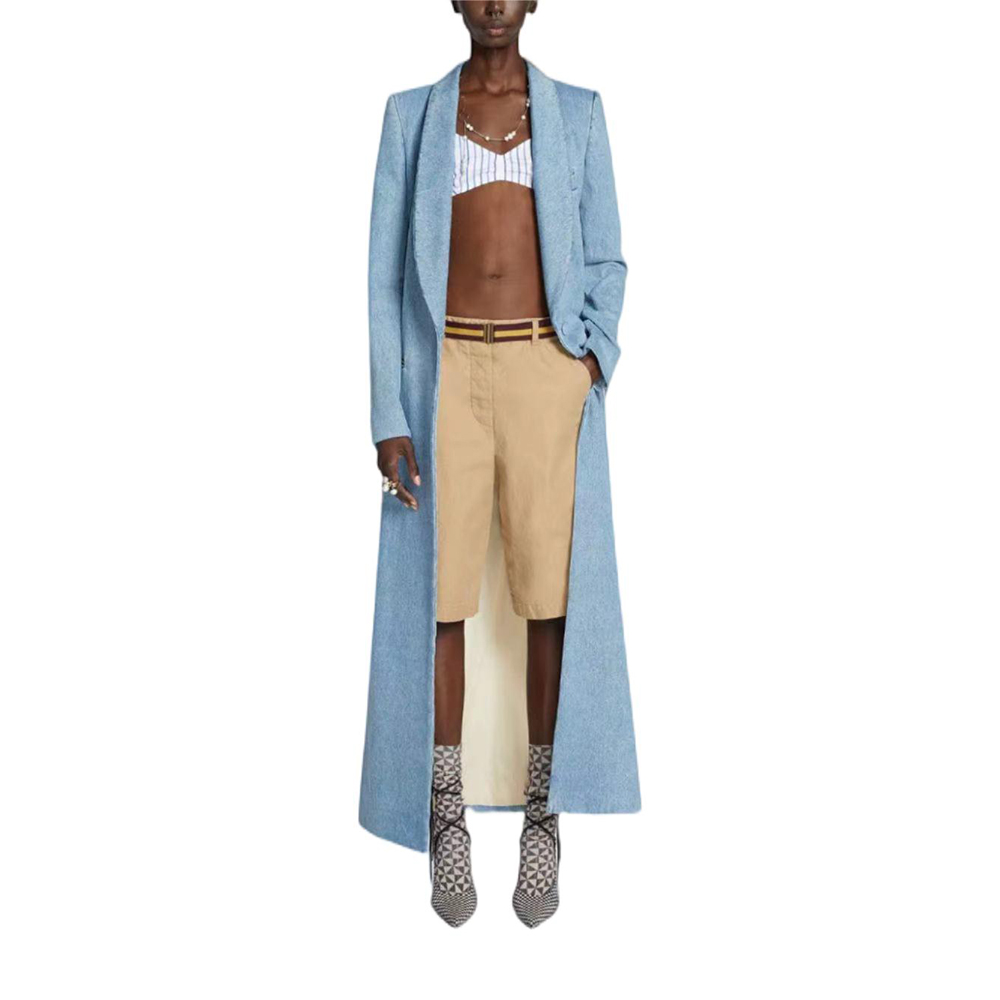 Stone Long Denim Coat