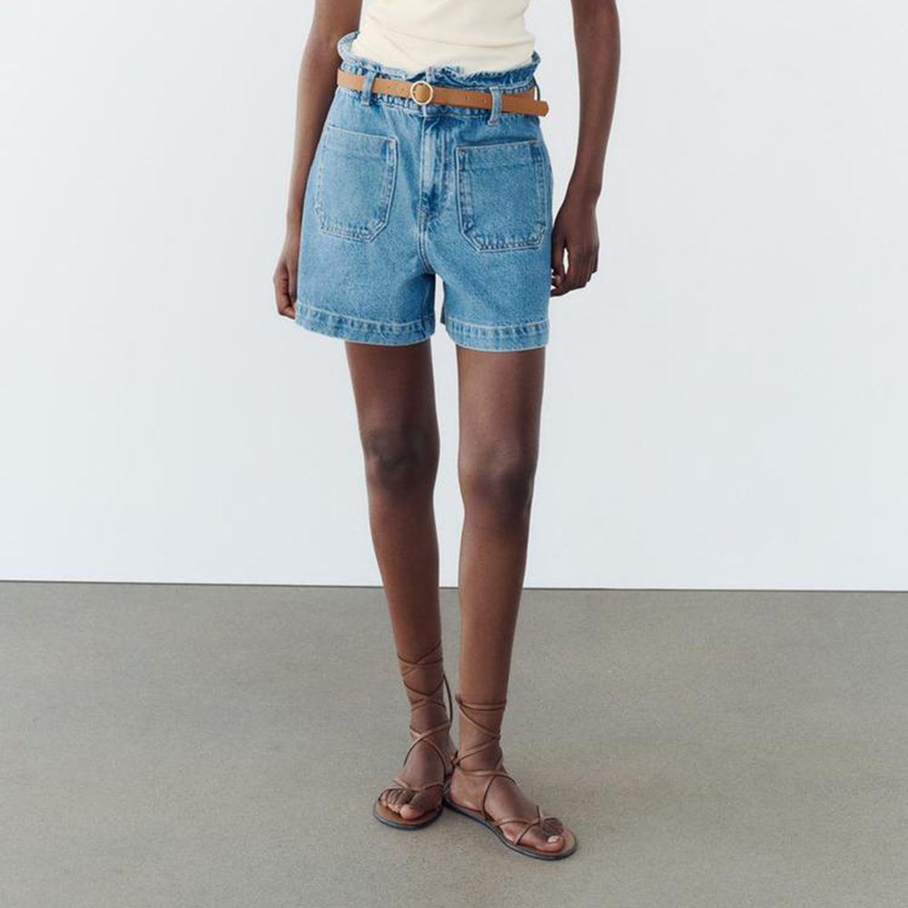 Belt Denim Shorts