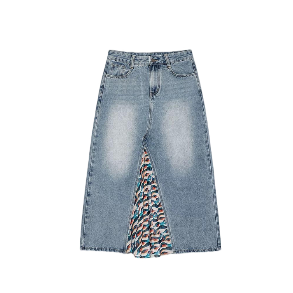 Lace embroidery Denim Skirts
