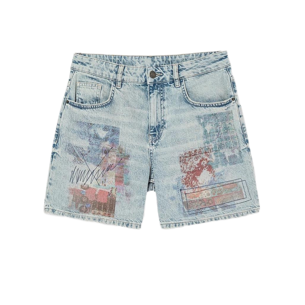 Embroidery Denim Shorts